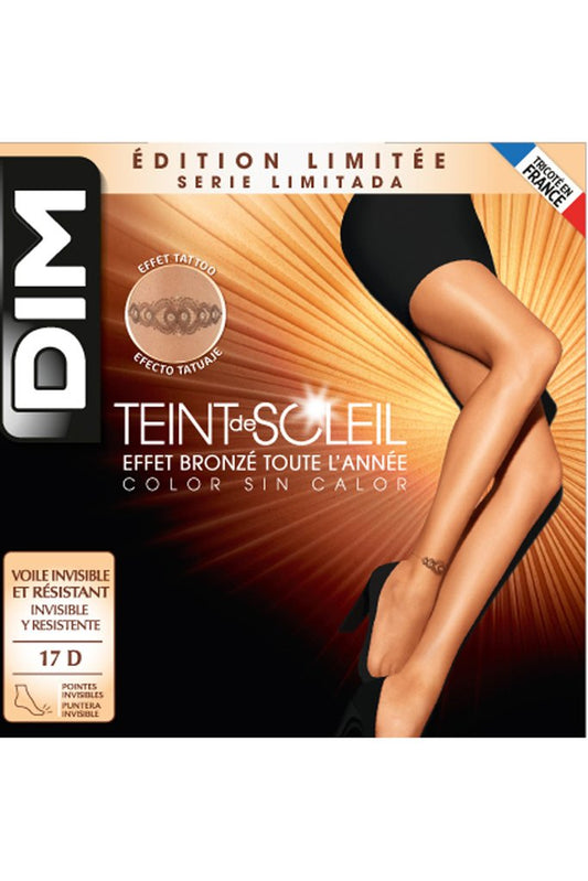 Летние колготки с узором на голени Teint de soleil DIM