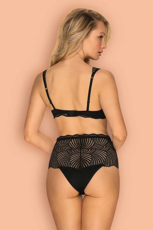 Комплект бюстгальтер та трусики із завищеною талією Obsessive