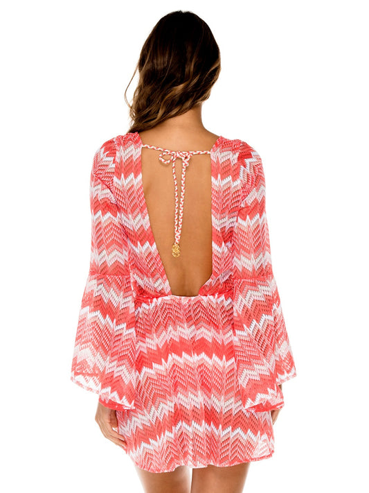Laced Up Bell Sleeve Dress